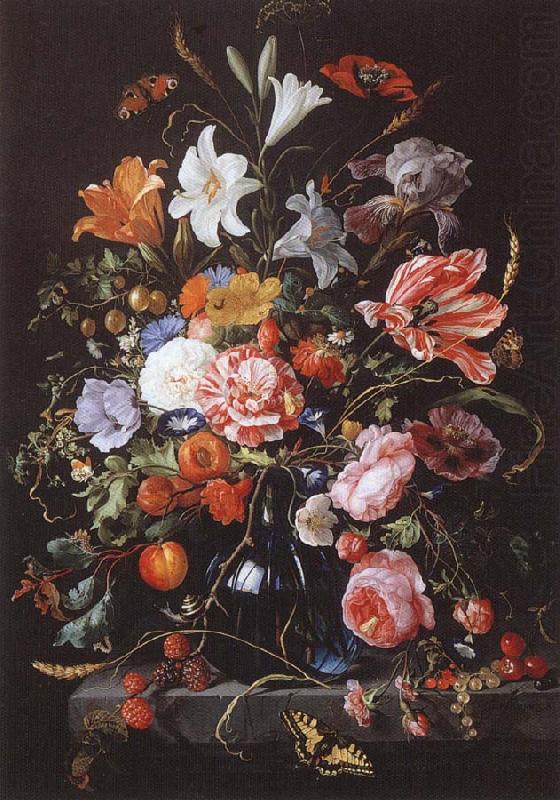 Fresh flowers and Vase, Jan Davidsz. de Heem